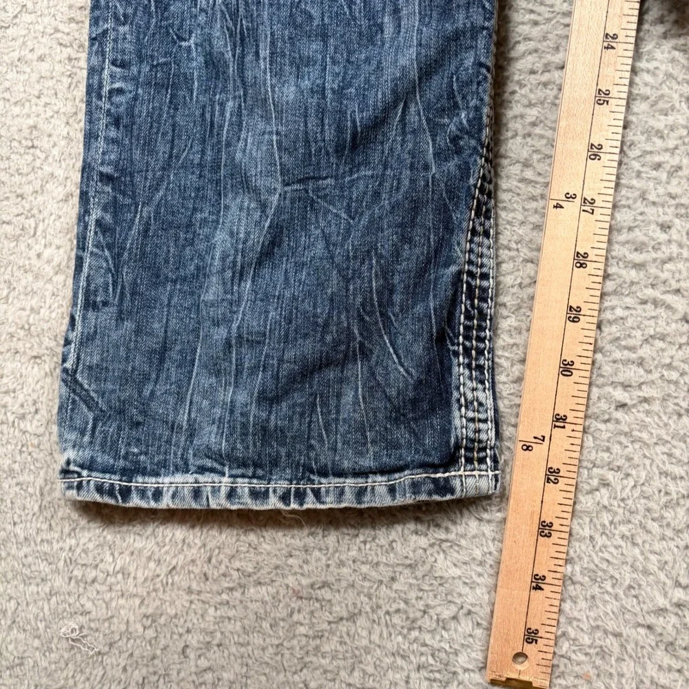 Big Star Pioneer Boot Jeans Mens 33L Distressed‎ Blue Wash Denim